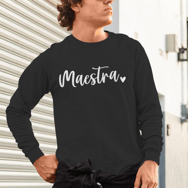 Maestra Cute Bilingual Spanish Teacher Unisex Long Sleeve T-Shirt, gift for family, gift for coworker Maestra Cute Bilingual Spanish Teacher Unisex Long Sleeve T-Shirt, gift for family, gift for coworker