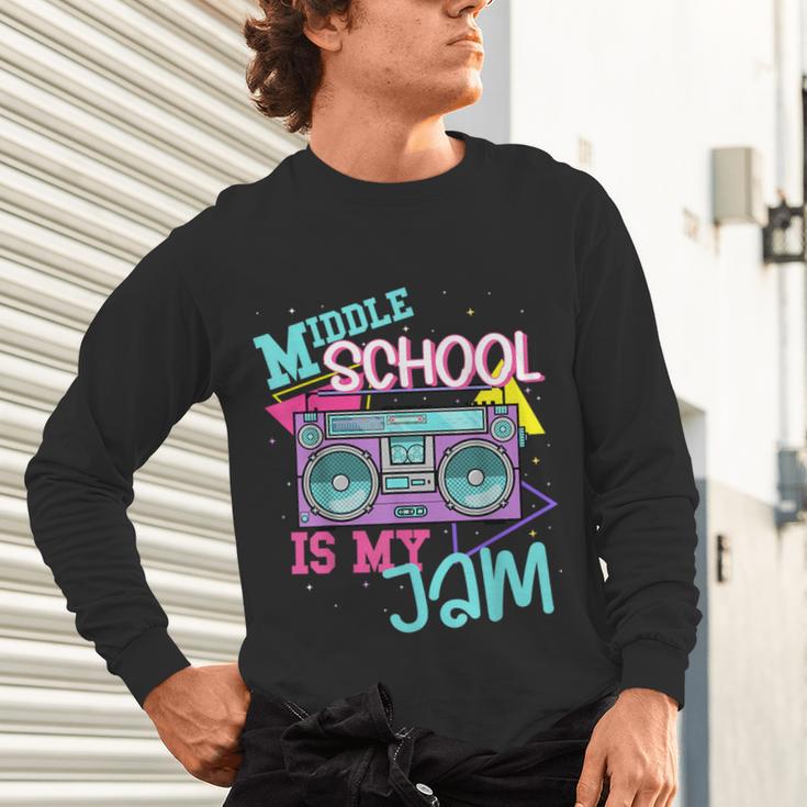 Middle School Is My Jam Cute Teacher Shirt 80's 90's Styl Unisex Long Sleeve T-Shirt, gift for family, gift for coworker Middle School Is My Jam Cute Teacher Shirt 80's 90's Styl Unisex Long Sleeve T-Shirt, gift for family, gift for coworker