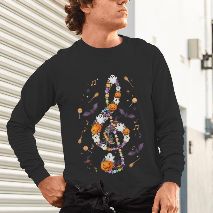 Music Note Symbol Halloween For Music Teacher Musicians Unisex Long Sleeve T-Shirt, gift for family, gift for coworker