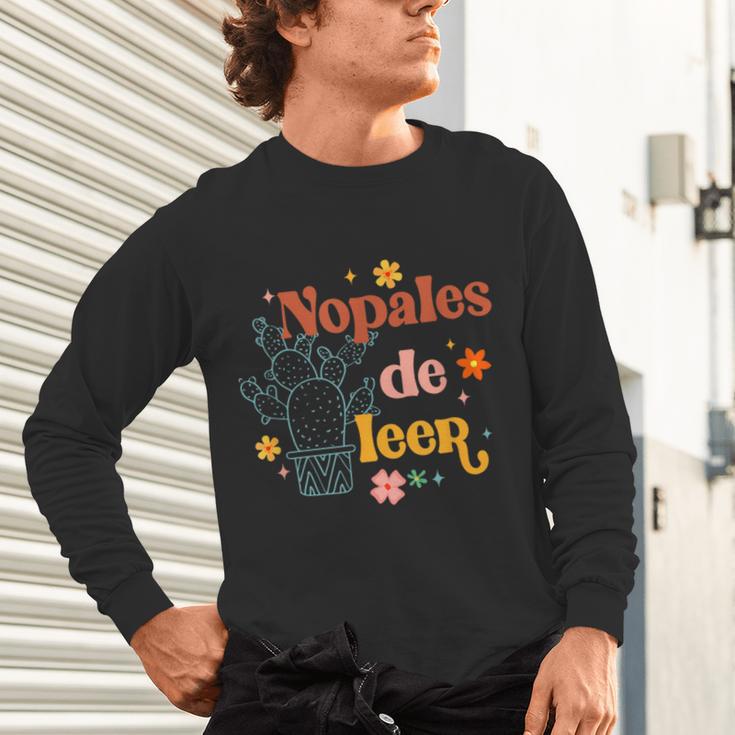 Nopales De Leer Spanish Teacher Maestra Cactus Bilingual Unisex Long Sleeve T-Shirt, gift for family, gift for coworker Nopales De Leer Spanish Teacher Maestra Cactus Bilingual Unisex Long Sleeve T-Shirt, gift for family, gift for coworker