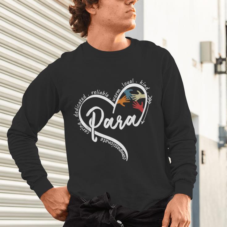 Para Heart Paraprofessional Teacher Paraeducator Unisex Long Sleeve T-Shirt, gift for family, gift for coworker