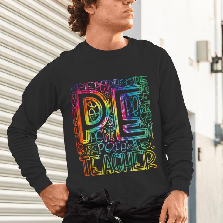 PE Teacher Phys Ed Tie Dye Physical Education Appreciation Unisex Long Sleeve T-Shirt, gift for family, gift for coworker PE Teacher Phys Ed Tie Dye Physical Education Appreciation Unisex Long Sleeve T-Shirt, gift for family, gift for coworker
