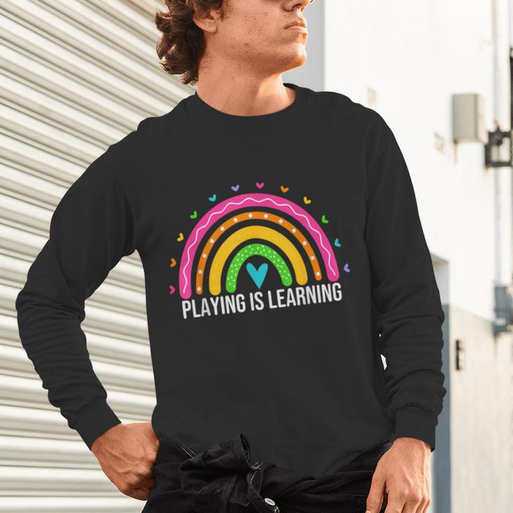 Playing Is Learning Early Childhood Education ECE Teacher Unisex Long Sleeve T-Shirt, gift for family, gift for coworker Playing Is Learning Early Childhood Education ECE Teacher Unisex Long Sleeve T-Shirt, gift for family, gift for coworker