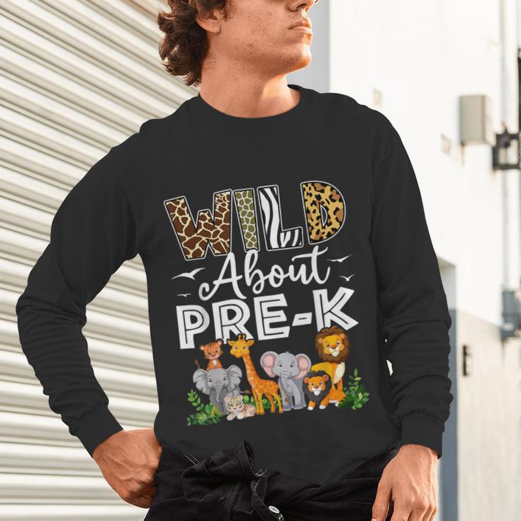 Pre-k Teacher Kids Back To School Wild About Pre-k Unisex Long Sleeve T-Shirt, gift for family, gift for coworker