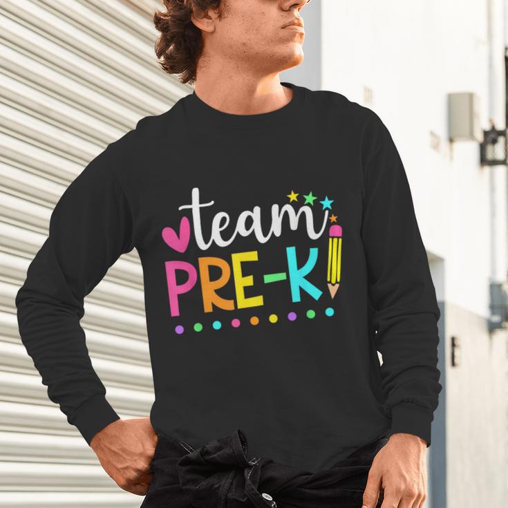 Pre-k Team Pencil Teacher Student Back To School Girls Unisex Long Sleeve T-Shirt, gift for family, gift for coworker