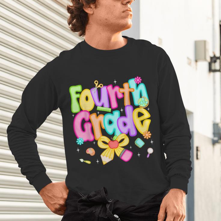 Preppy Fourth Grade Back To School 4th Grade Teacher Girls Unisex Long Sleeve T-Shirt, gift for family, gift for coworker Preppy Fourth Grade Back To School 4th Grade Teacher Girls Unisex Long Sleeve T-Shirt, gift for family, gift for coworker