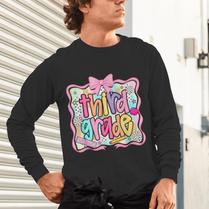 Preppy Third Grade Back To School Teacher Girl Kid Unisex Long Sleeve T-Shirt, gift for family, gift for coworker