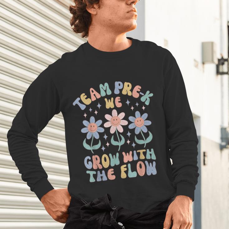 Preschool Teacher Appreciation Team Pre-K Grow With The Flow Unisex Long Sleeve T-Shirt, gift for family, gift for coworker Preschool Teacher Appreciation Team Pre-K Grow With The Flow Unisex Long Sleeve T-Shirt, gift for family, gift for coworker