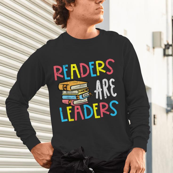Readers Are Leaders Reading Book Lover Teacher Women Men Kid Unisex Long Sleeve T-Shirt, gift for family, gift for coworker