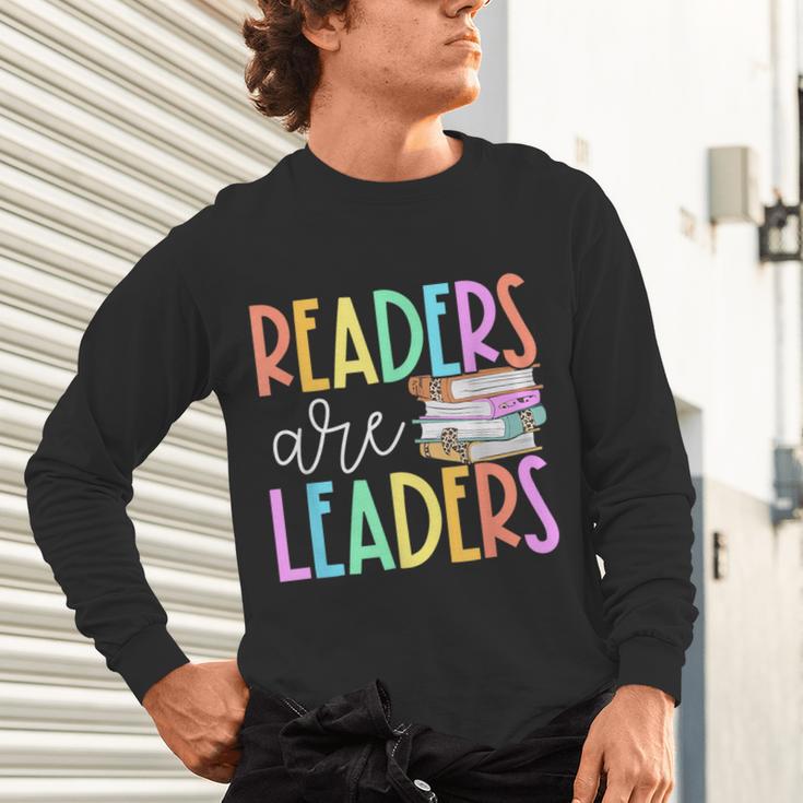 Readers Are Leaders Reading Book Lovers Teacher Women Kids Unisex Long Sleeve T-Shirt, gift for family, gift for coworker