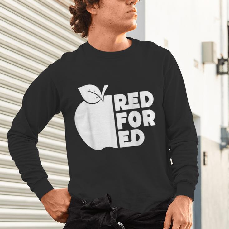 Red For Ed Teacher Support Public Education For Men Women Kids Unisex Long Sleeve T-Shirt, gift for family, gift for coworker