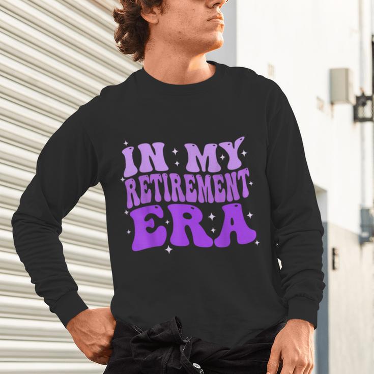 In My Retirement Era Groovy Retired Teacher 2025 Women Unisex Long Sleeve T-Shirt, gift for family, gift for coworker In My Retirement Era Groovy Retired Teacher 2025 Women Unisex Long Sleeve T-Shirt, gift for family, gift for coworker