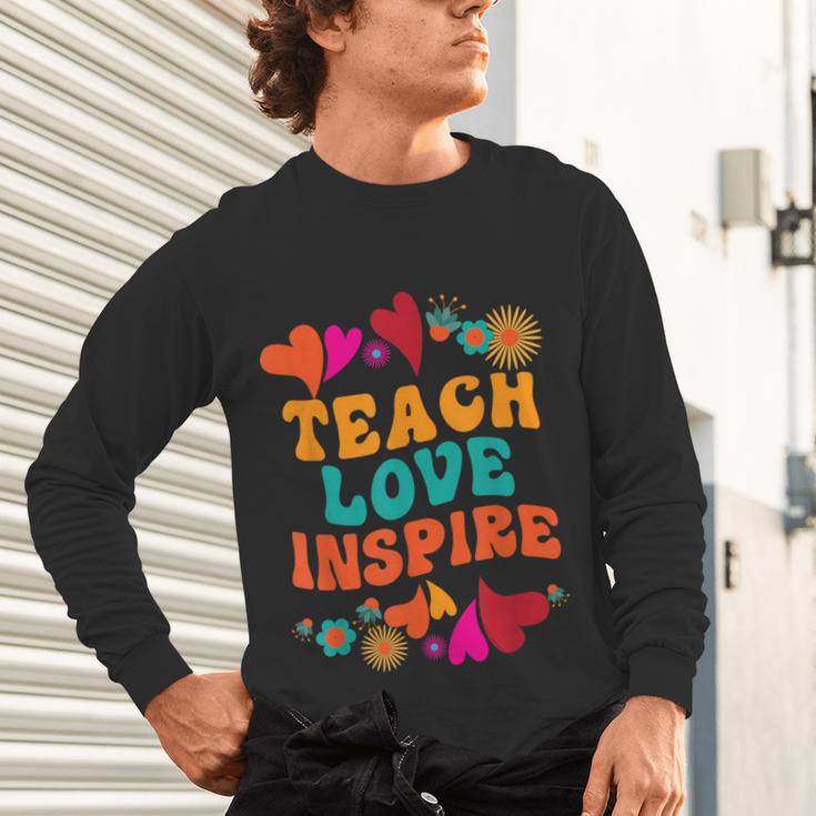 Retro Teach Love Inspire Back To School Teachers Unisex Long Sleeve T-Shirt, gift for family, gift for coworker Retro Teach Love Inspire Back To School Teachers Unisex Long Sleeve T-Shirt, gift for family, gift for coworker