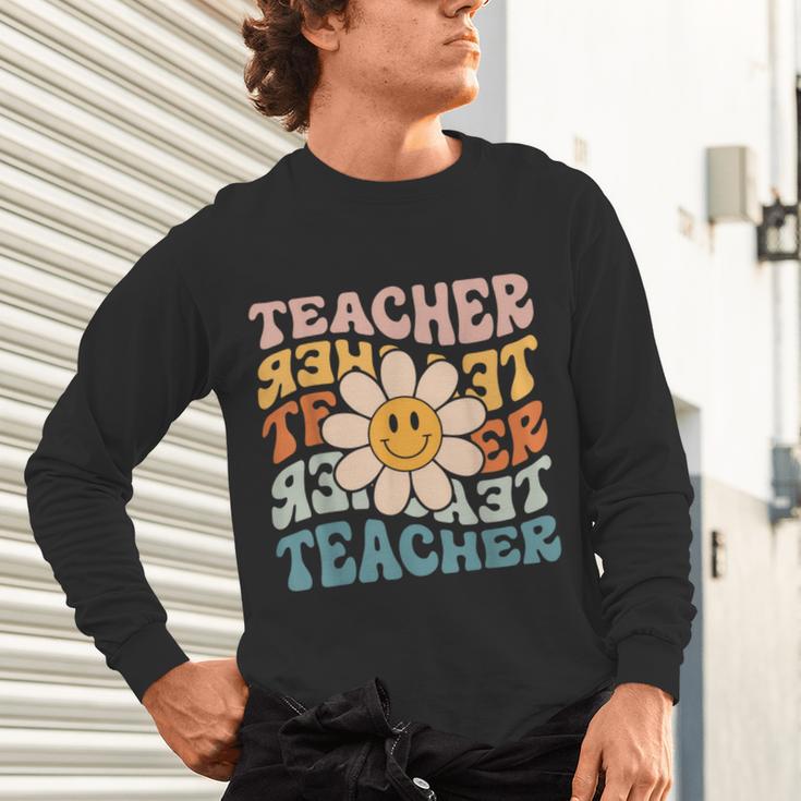 Retro Teacher Daisy Colorful Elementary School Teacher Unisex Long Sleeve T-Shirt, gift for family, gift for coworker Retro Teacher Daisy Colorful Elementary School Teacher Unisex Long Sleeve T-Shirt, gift for family, gift for coworker