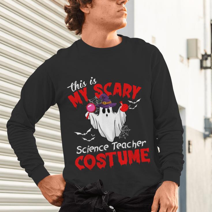 This Is My Scary Science Teacher Costume Ghost Halloween Unisex Long Sleeve T-Shirt, gift for family, gift for coworker