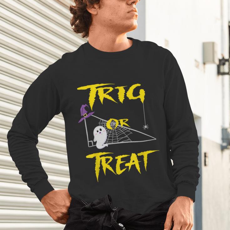 School Math Teacher Halloween 2022 Trig Or Treat Shirt Unisex Long Sleeve T-Shirt, gift for family, gift for coworker