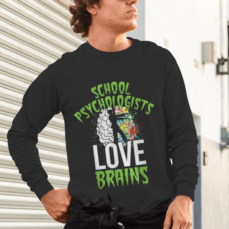 School Psychologists Love Brains Halloween Teacher Counselor Unisex Long Sleeve T-Shirt, gift for family, gift for coworker School Psychologists Love Brains Halloween Teacher Counselor Unisex Long Sleeve T-Shirt, gift for family, gift for coworker