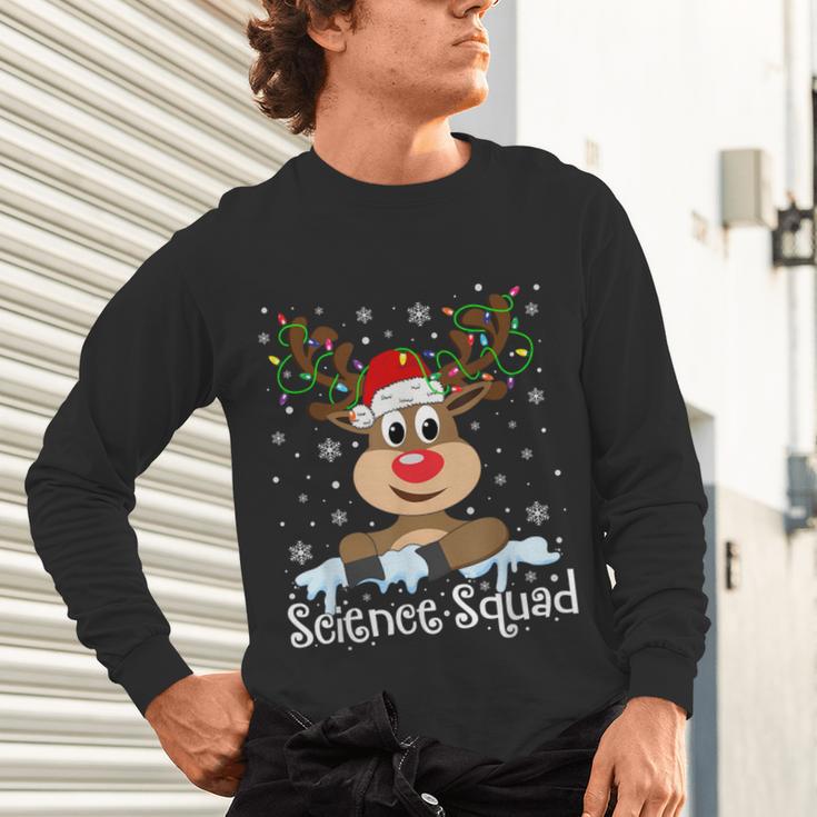 Science Teacher Squad Reindeer Christmas Teacher Xmas Lights For Men Women Unisex Long Sleeve T-Shirt, gift for family, gift for coworker