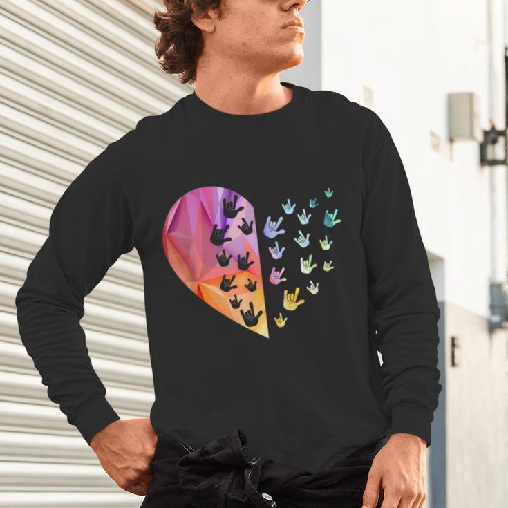 Sign Language Heart ASL For Deaf Teacher Unisex Long Sleeve T-Shirt, gift for family, gift for coworker Sign Language Heart ASL For Deaf Teacher Unisex Long Sleeve T-Shirt, gift for family, gift for coworker