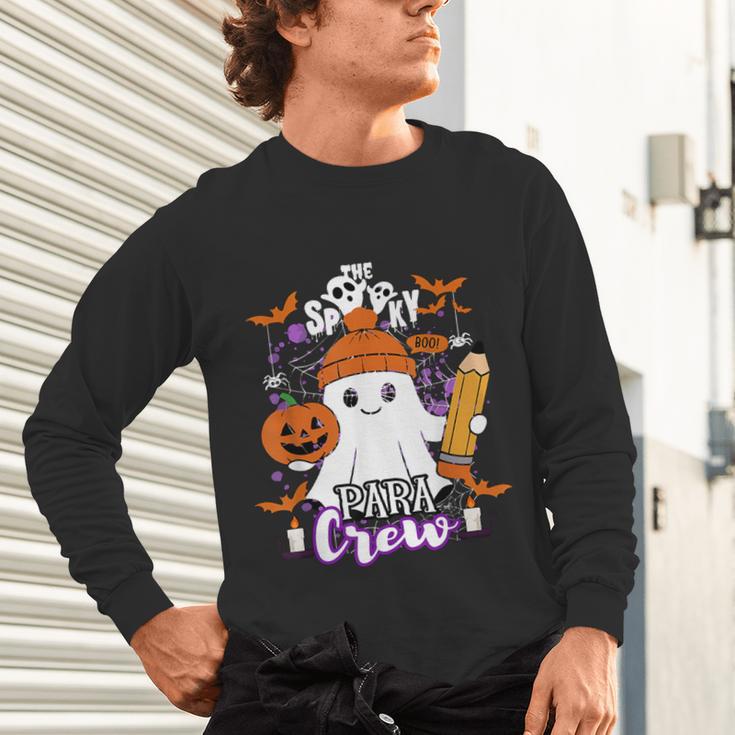 Spooky Para Crew Ghost Halloween Paraprofessional Teacher Unisex Long Sleeve T-Shirt, gift for family, gift for coworker Spooky Para Crew Ghost Halloween Paraprofessional Teacher Unisex Long Sleeve T-Shirt, gift for family, gift for coworker