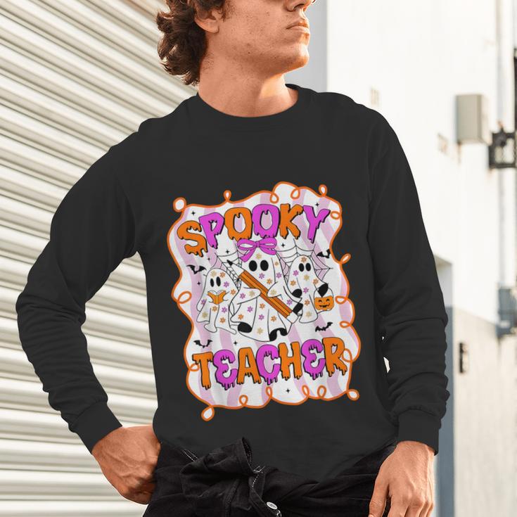 Spooky Teacher Ghost Pencil Teacher Halloween Teacher Unisex Long Sleeve T-Shirt, gift for family, gift for coworker