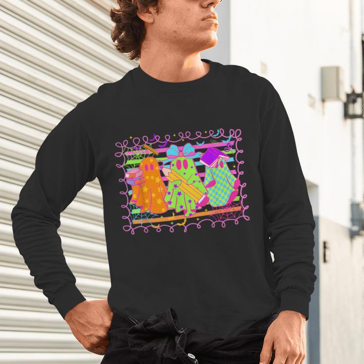 Spooky Teacher Halloween Ghost Fall Autumn Season Women Unisex Long Sleeve T-Shirt, gift for family, gift for coworker