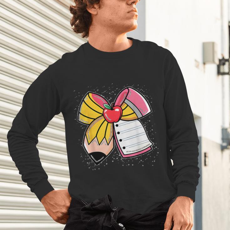 Student Teacher Coquette Bow Pencil Back To School First Day Unisex Long Sleeve T-Shirt, gift for family, gift for coworker Student Teacher Coquette Bow Pencil Back To School First Day Unisex Long Sleeve T-Shirt, gift for family, gift for coworker