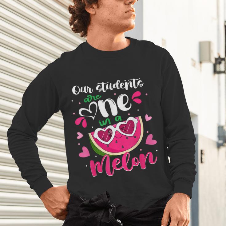 Our Students Are One In A Melon Teacher Watermelon Summer Unisex Long Sleeve T-Shirt, gift for family, gift for coworker Our Students Are One In A Melon Teacher Watermelon Summer Unisex Long Sleeve T-Shirt, gift for family, gift for coworker