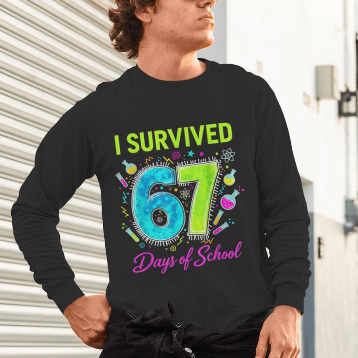 I Survived 67 Days Of School 67 Meme Science Teacher Unisex Long Sleeve T-Shirt, gift for family, gift for coworker I Survived 67 Days Of School 67 Meme Science Teacher Unisex Long Sleeve T-Shirt, gift for family, gift for coworker