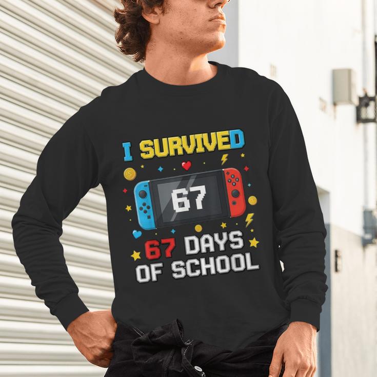 I Survived 67 Days Of School 67 Teacher Squad Matching Unisex Long Sleeve T-Shirt, gift for family, gift for coworker I Survived 67 Days Of School 67 Teacher Squad Matching Unisex Long Sleeve T-Shirt, gift for family, gift for coworker