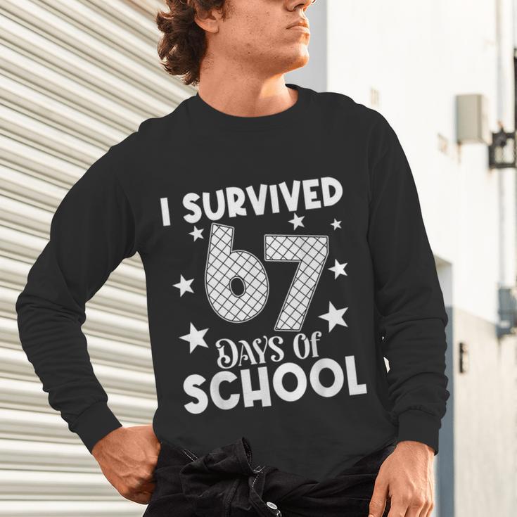 I Survived 67 Days Of School Teachers Students Unisex Long Sleeve T-Shirt, gift for family, gift for coworker