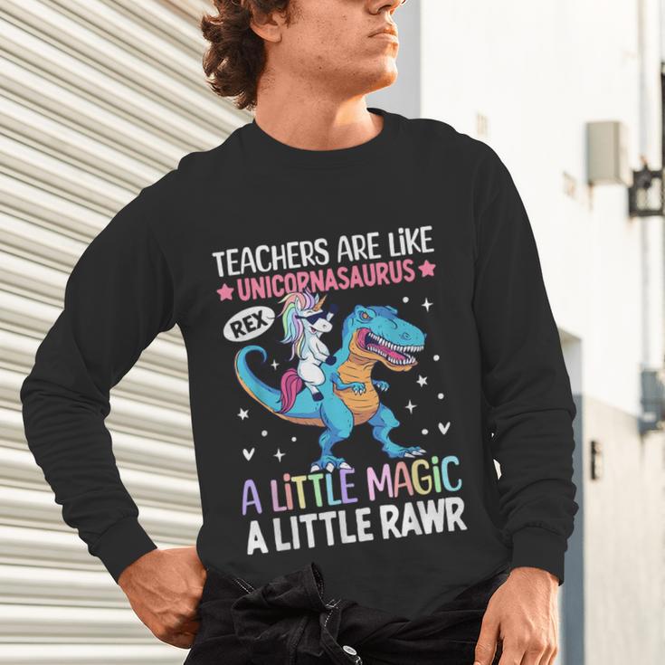 T Rex Dinosaur Unicorn Teachers Are Like Unicornasaurus Rex Unisex Long Sleeve T-Shirt, gift for family, gift for coworker T Rex Dinosaur Unicorn Teachers Are Like Unicornasaurus Rex Unisex Long Sleeve T-Shirt, gift for family, gift for coworker
