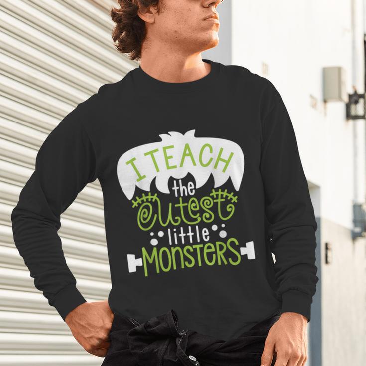I Teach The Cutest Little Monsters Halloween Teacher Spooky Unisex Long Sleeve T-Shirt, gift for family, gift for coworker