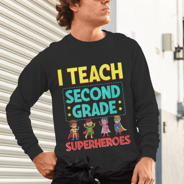 I Teach Second Grade Superheroes Teacher Superhero Unisex Long Sleeve T-Shirt, gift for family, gift for coworker