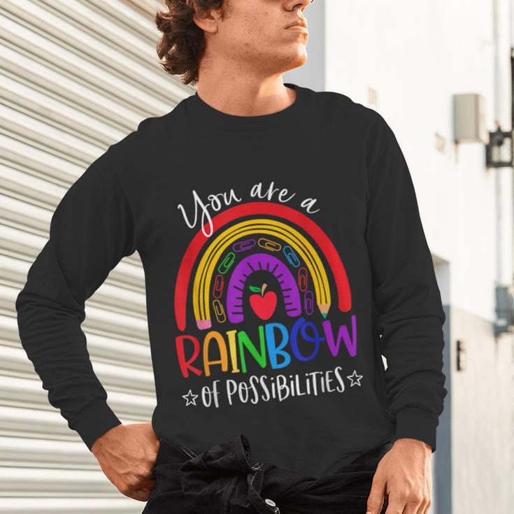 Teacher You Are a Rainbow Of Possibilities Funny Unisex Long Sleeve T-Shirt, gift for family, gift for coworker Teacher You Are a Rainbow Of Possibilities Funny Unisex Long Sleeve T-Shirt, gift for family, gift for coworker