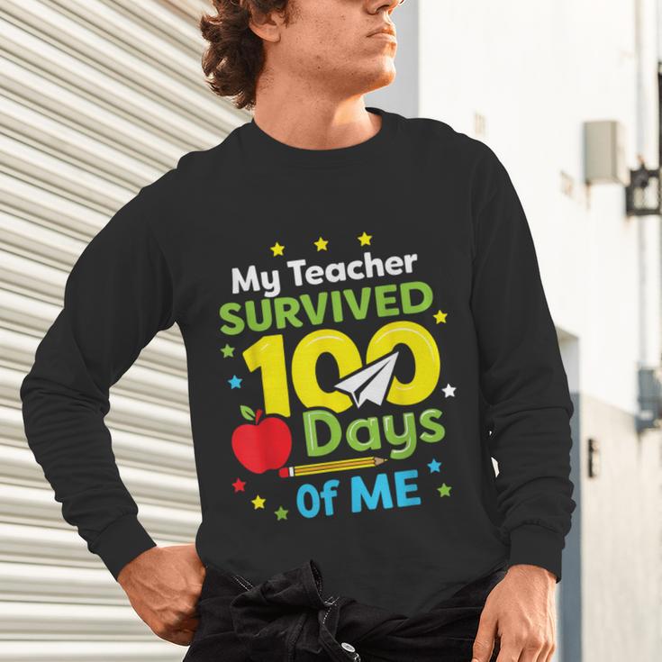 My Teacher Survived 100 Days Of Me Unisex Long Sleeve T-Shirt, gift for family, gift for coworker My Teacher Survived 100 Days Of Me Unisex Long Sleeve T-Shirt, gift for family, gift for coworker