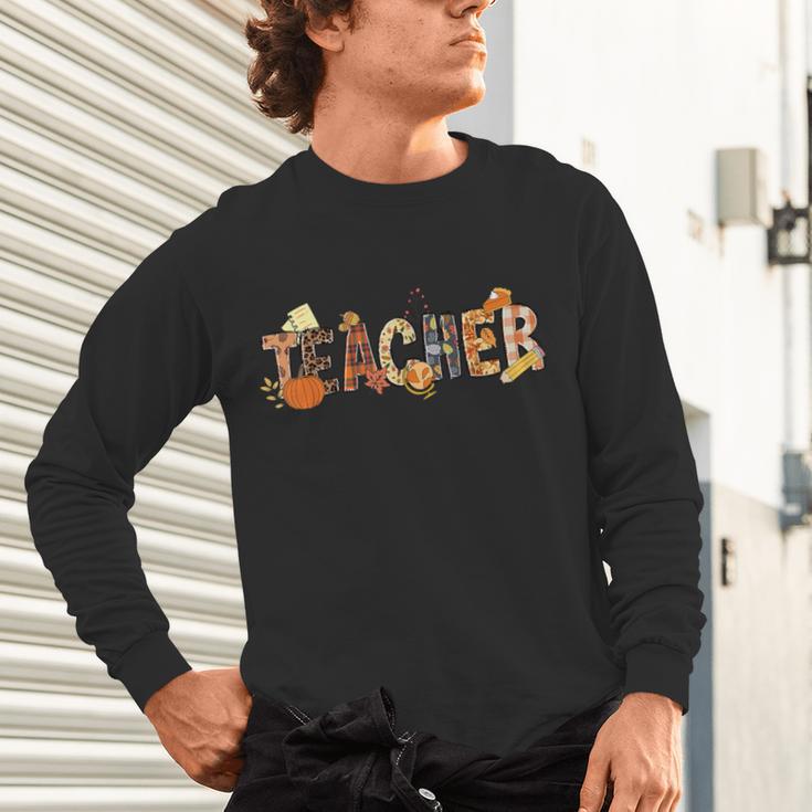 Teacher Thanksgiving Women Autumn Fall Halloween Pumpkin Tee Unisex Long Sleeve T-Shirt, gift for family, gift for coworker Teacher Thanksgiving Women Autumn Fall Halloween Pumpkin Tee Unisex Long Sleeve T-Shirt, gift for family, gift for coworker