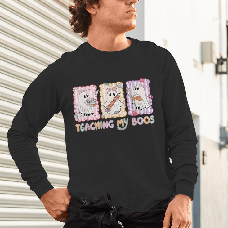 Teaching Is My Boos Teacher Ghost Halloween Women Girls Unisex Long Sleeve T-Shirt, gift for family, gift for coworker Teaching Is My Boos Teacher Ghost Halloween Women Girls Unisex Long Sleeve T-Shirt, gift for family, gift for coworker