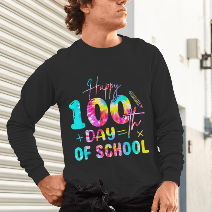 Tie Dye Happy 100th Day Of School Teacher Student 100 Days Unisex Long Sleeve T-Shirt, gift for family, gift for coworker Tie Dye Happy 100th Day Of School Teacher Student 100 Days Unisex Long Sleeve T-Shirt, gift for family, gift for coworker