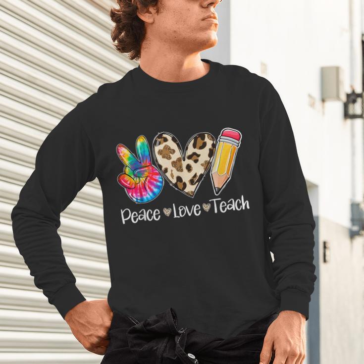 Tie Dye Hippie Peace Love Teach Teacher Appreciation Unisex Long Sleeve T-Shirt, gift for family, gift for coworker Tie Dye Hippie Peace Love Teach Teacher Appreciation Unisex Long Sleeve T-Shirt, gift for family, gift for coworker