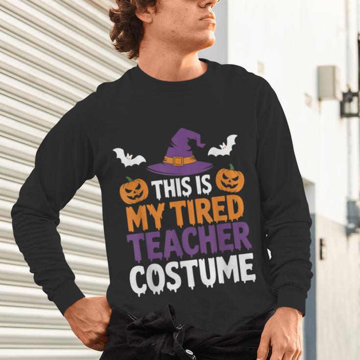 Tired Teacher Costume For Humor Halloween Unisex Long Sleeve T-Shirt, gift for family, gift for coworker Tired Teacher Costume For Humor Halloween Unisex Long Sleeve T-Shirt, gift for family, gift for coworker