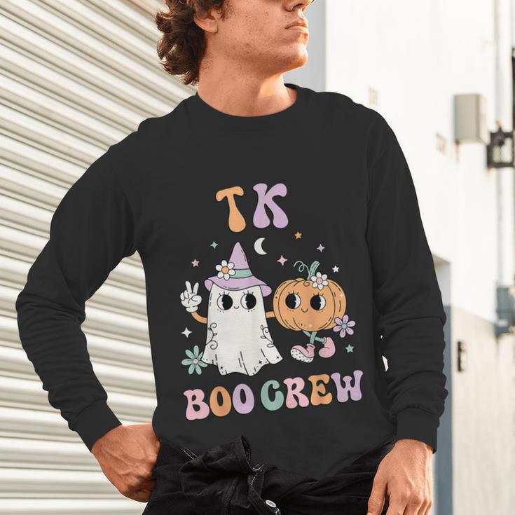 TK Boo Crew Retro Groovy Halloween Floral Ghost TK Teacher Men Women Kids Unisex Long Sleeve T-Shirt, gift for family, gift for coworker TK Boo Crew Retro Groovy Halloween Floral Ghost TK Teacher Men Women Kids Unisex Long Sleeve T-Shirt, gift for family, gift for coworker