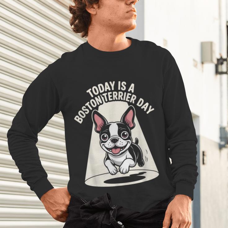 Today Is A Boston Terrier Day Cute Dog Lover Cartoon Unisex Long Sleeve T-Shirt, gift for family, gift for coworker