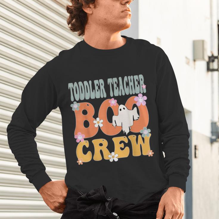 Toddler Teacher Boo Crew Ghost Groovy Halloween For Women Unisex Long Sleeve T-Shirt, gift for family, gift for coworker
