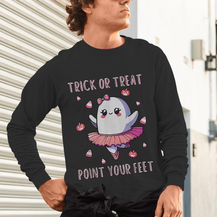 Trick Or Treat Point Your Feet Halloween Ghost Dance Teacher Unisex Long Sleeve T-Shirt, gift for family, gift for coworker Trick Or Treat Point Your Feet Halloween Ghost Dance Teacher Unisex Long Sleeve T-Shirt, gift for family, gift for coworker