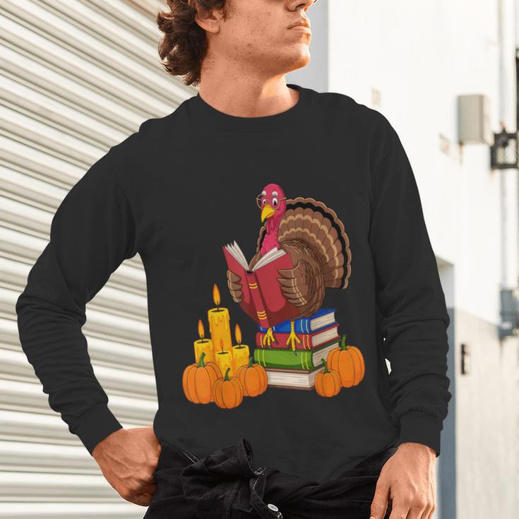 Turkey Reading Books Fall Thanksgiving Teacher Book Unisex Long Sleeve T-Shirt, gift for family, gift for coworker Turkey Reading Books Fall Thanksgiving Teacher Book Unisex Long Sleeve T-Shirt, gift for family, gift for coworker