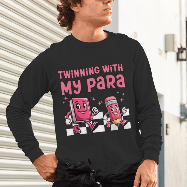 Twinning With My Para Teacher Matching Paraprofessional 70s For Men Women Unisex Long Sleeve T-Shirt, gift for family, gift for coworker Twinning With My Para Teacher Matching Paraprofessional 70s For Men Women Unisex Long Sleeve T-Shirt, gift for family, gift for coworker