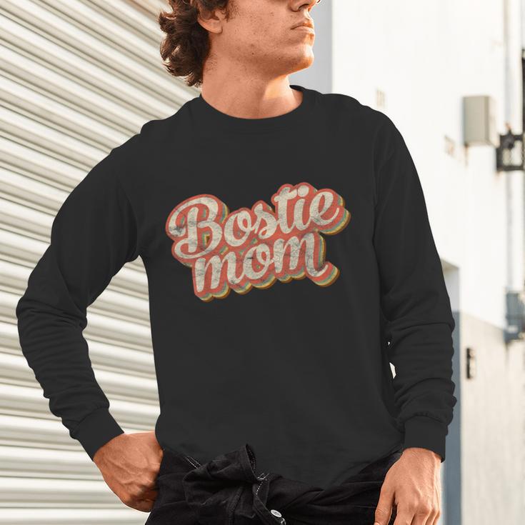 Vintage Boston Terrier Mom Dog Lover Pet Bostie Mama Men Women Girls Kids Unisex Long Sleeve T-Shirt, gift for family, gift for coworker