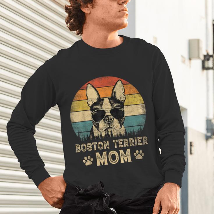 Vintage Boston Terrier Mom Dog Lovers Mother's Day Unisex Long Sleeve T-Shirt, gift for family, gift for coworker