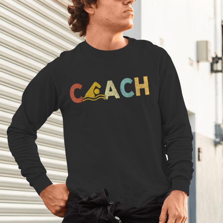 Vintage Swim Coach Swimming Coach Swim Teacher Swimmer Retro Unisex Long Sleeve T-Shirt, gift for family, gift for coworker